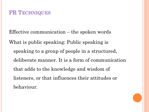 Public Speaking & PR techniques