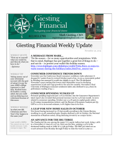 Giesting Financial Weekly Update WEEKLY QUOTE "First say to