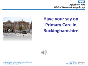 Primary Care - building our strategy