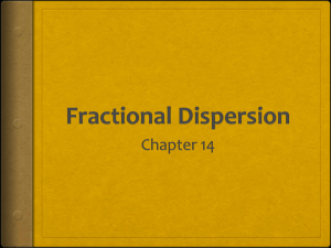 Fractional Dispersion Models