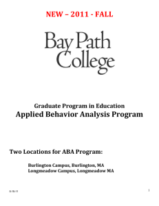 Overview of Applied Behavior Analysis Program