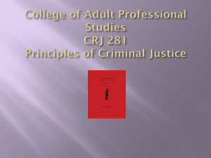 College of Adult Professional Studies CRJ 281 Principles of