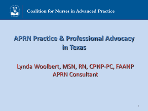 Presentation_APRN_Role_byLW - Coalition for Nurses in Advanced