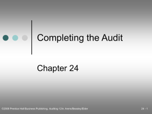 Chapter 24 – Completing the Audit