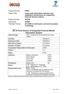 D7.4 Final Version of Integrated Financial Market