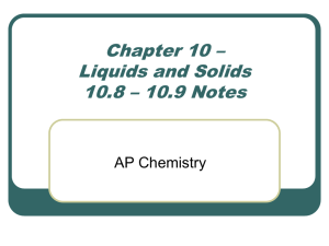 Chapter 10 – Liquids and Solids 10.8 Notes