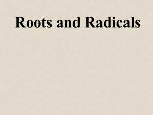 Chapter 8: Roots and Radicals - kcpe-kcse