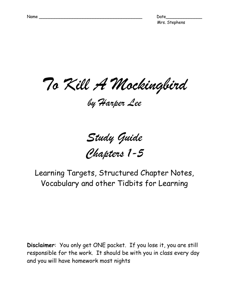 Реферат: Chapters 1-6 To Kill A Mockingbird Analization