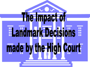 Landmark decisions of High Court