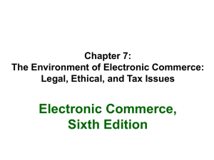 Chapter 7: The Environment of Electronic Commerce