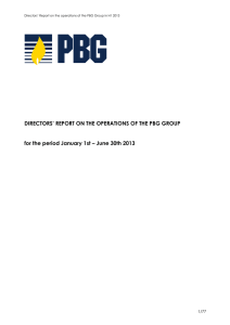 section iv: report on the pbg group's operations in h1 2013