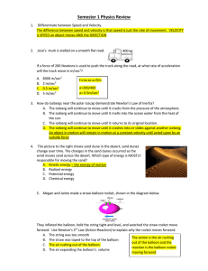 Semester 1 Physics Review