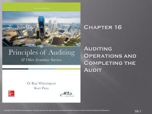 Auditing Operations and Completing the audit