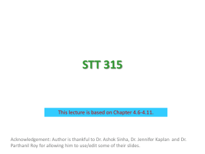 4. Lecture Notes 4 - Department of Statistics and Probability