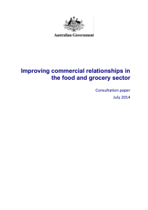 Improving commercial relationships in the food and grocery supply