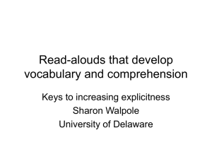 Read-alouds that develop vocabulary and comprehension