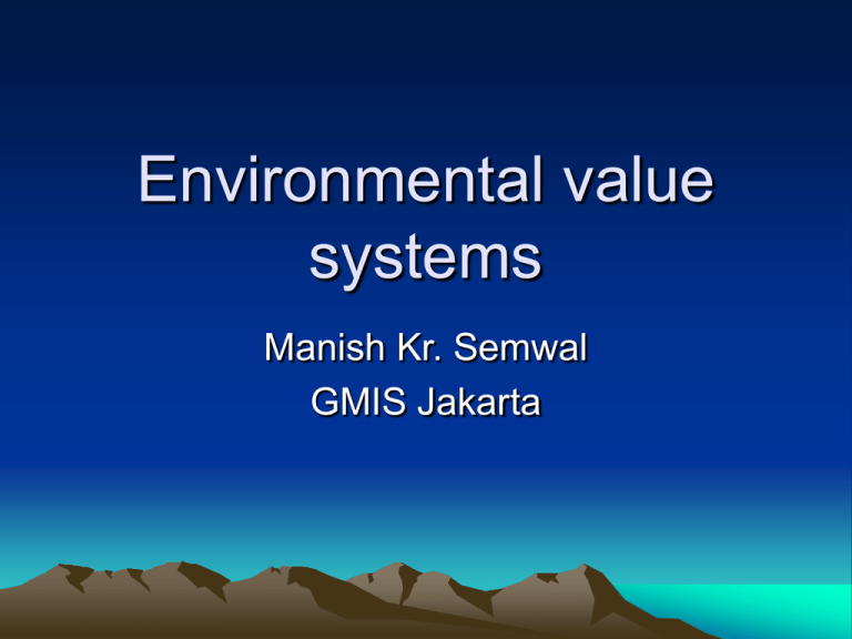 Environmental Value Systems