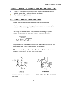 Nomenclature of Alkanes Using IUPAC OR Systematic Names