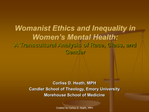 Womanist Ethics and Inequality in Women's Mental