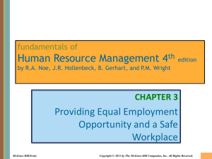 Chapter 003 Providing Equal Employment Opportunity and a Safe