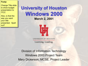 Windows 2000 Project Team