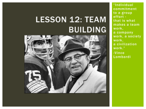 Lesson 12: Team Building