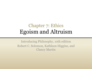 Egoism and Altruism