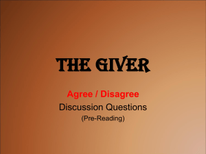 The Giver - HRSBSTAFF Home Page