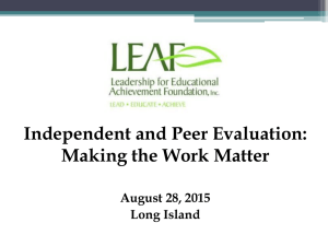 External and Peer Evaluator workshop Long Island