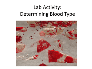 Lab Activity: Determining Blood Type