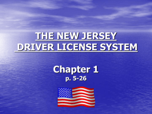 THE NEW JERSEY DRIVER LICENSE SYSTEM Chapter 1 p. 5