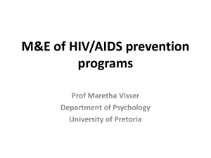 M&E of HIV / AIDS prevention programs