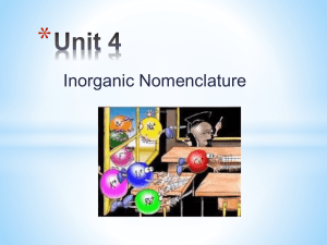 Inorganic nomenclature - TangHua2012-2013