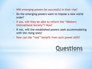 Introduction: Which are the emerging powers?