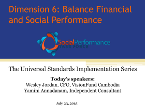 Dimension 6: Balancing Social and Financial Performance