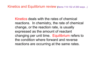 June 13 review on Kinetics and Equilibrium
