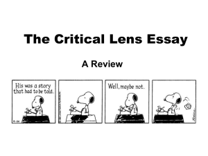 The Critical Lens Essay