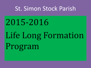 to 2015 - 2016 Life Long Formation Program