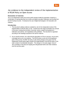 Jisc evidence to RC OA policy review 20140910