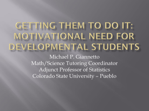 Getting them to do it: Motivational need for developmental