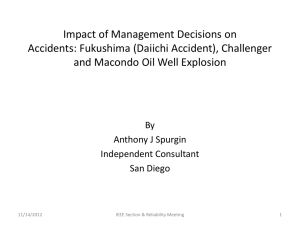 Impact of Management Decisions on Accidents: Examples consist of