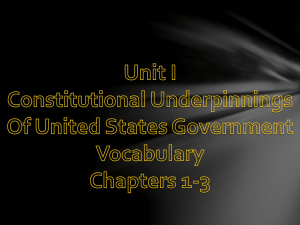 Unit I Constitutional Underpinnings Of United States Government