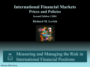 Measuring and Managing the Risk in International Financial Positions