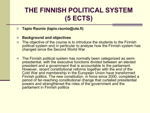 THE FINNISH POLITICAL SYSTEM (5 ECTS)