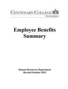 Benefits Summary - Centenary College