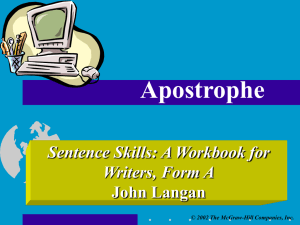 The Apostrophe - McGraw Hill Higher Education