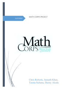 MATH CORPS PROJECT