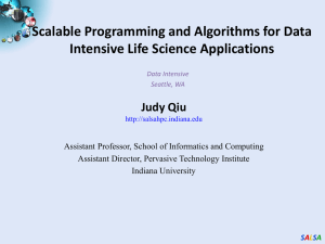 Scalable Programming and Algorithms for Data Intensive Life