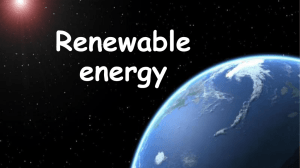 Renewable energy - Sustainable development