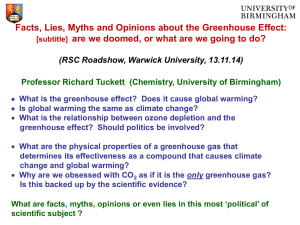 Facts, lies myths and opinions about the Greenhouse effect